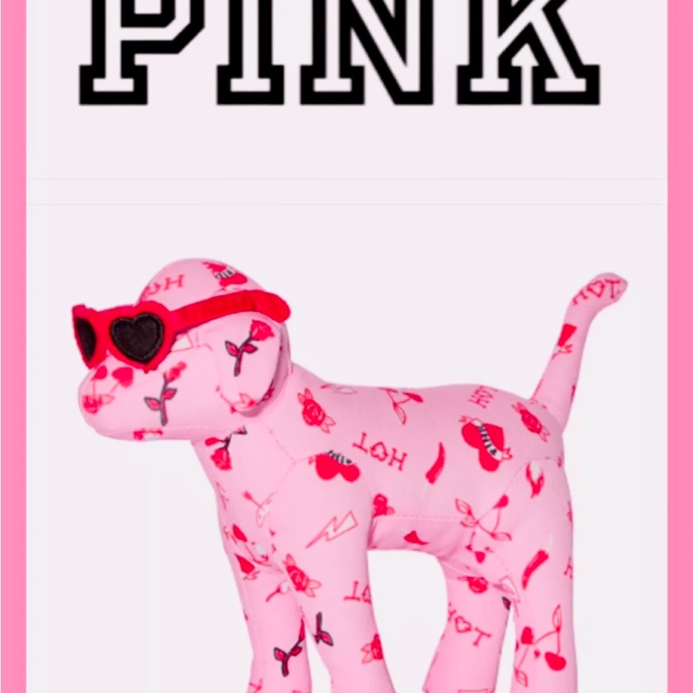 PINK Victoria's Secret Dog Toy with Red and Pink Design
